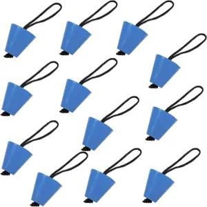 12개의 범용 카약 스커퍼 플러그 키트 실리콘 배수 구멍 스토퍼 붕대 카누용 랜야드 핏 포함 3/4인치 ~