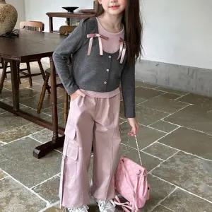 인디리본 여아 골지티 와이드팬츠 상하복세트 206092