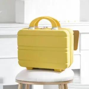 [JED] 화장품 옐로우 보조 파우치 가방 수납 캐리어 미니 레디백 여행용 30x14cm 소형