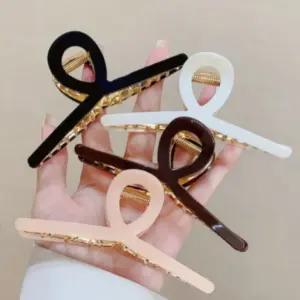 Ludia 메탈 고급 유광 머리집게핀 헤어집게핀 5종 헤어집게핀 머리집게핀