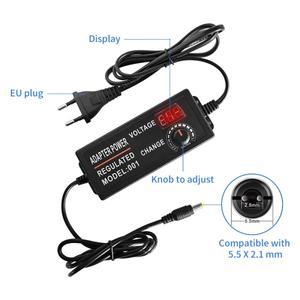 호환 AC DC 가변 전원 공급 장치 어댑터 3V-24V-3A LED 스크린 디스플레이 전압 다양한 3V 9V 12V 15V 24V