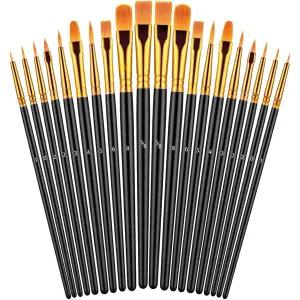 아티스트 브러쉬 세트 20 유화 브러쉬 수채화 브러쉬 전문 바디 및 페이스 락 페인팅