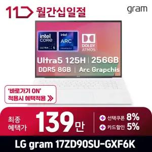 [최.종.1.3.9.만] LG 그램17 / 17ZD90SU-GXF6K - RAM 8GB / SSD 256GB / 오피스밸류팩 증.정 / ND