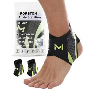 레이스업 발목 양말 2팩 스트랩 포함 농구 발목용 압박 슬리브 건염 녹색