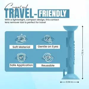 OptiWand - 휴대용 소프트 콘택트 렌즈 제거 및 삽입 도구 핀처 엔드 핑거 그립이 있는 실리콘 고무 장치