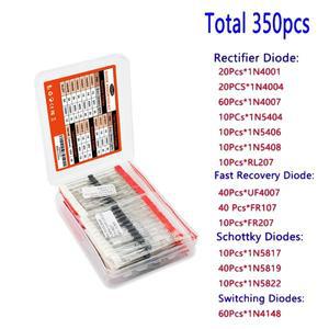 350PCS 14종 다이오드 키트 1N4001 1N4148 RL207 UF4007 FR107 정류기/ 복구/숏키/스위칭 세트
