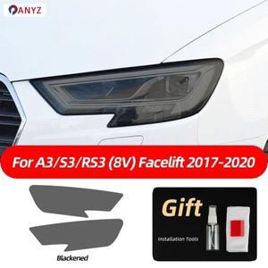아우디 호환 A3 8V S3 8Y 2021 S 라인 스포츠백 이후 차량용 헤드라이트 보호 필름 투명 스모크 블랙 TPU