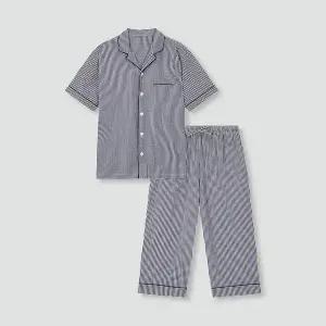 JAJU 남 코튼 시어서커 7부 파자마 세트 J2152011010571217845