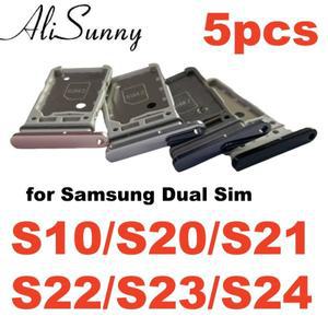 5pcs 듀얼 Sim 카드 트레이 슬롯  호환 Glaxy S23 S24 S22 S21  S20 S7 S8 S9 S10 플러스 가장자리 나노 마