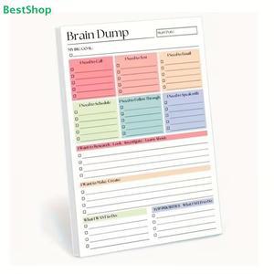 R 브레인 덤프 노트패드 생산성 및 목표 추적 색상 코드화된 작업 관리 플래너 패드(50/150매)
