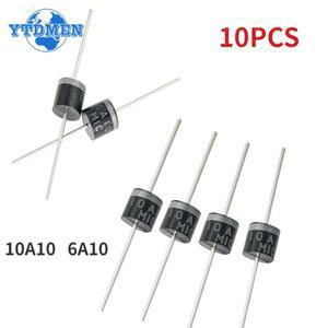 10PCS 정류기 다이오드 6A 10A 1000V DO-27 전기 축 키트 6A10