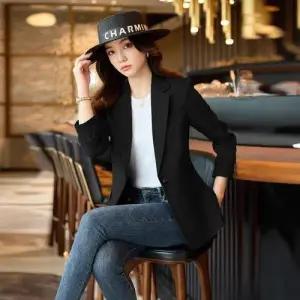 여친 가을 오피스룩 봄 캐주얼 재킷 가벼운 정장 코트 상의 카키색 ST3