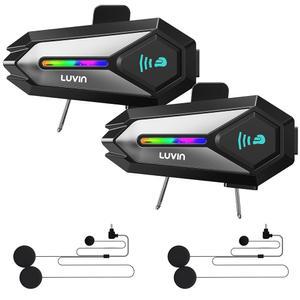 루빈 헬멧 블루투스 헤드셋, 모터바이크 헬멧 블루투스 헤드폰 모터사이클 인터콤 앞뒤 2인승, IP65 방수, 1000mAh, 남성 생일 선물용 모터바이크 액세서리