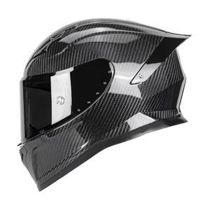 스포일러 스포츠 투어링 스트리트 오토바이 헬멧이 포함된 카본 파이버 풀 페이스 오토바이 헬멧 - 블루투스 준비 스피커 포켓