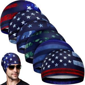 하이샌디 6개 쿨링 스컬 캡 모터사이클 헬멧 라이너 남성 스웨트 위킹 비니 자전거 러닝 캡