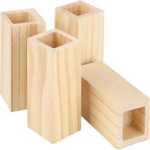 4개의 PCS 나무 침대 라이저 4인치 정사각형 가구 블록 튼튼한 소파 의자 캐비닛 서랍장 터 높이를 높이고