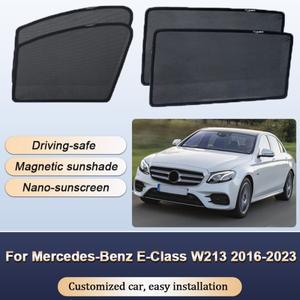 메르세데스-벤츠 호환 E-클래스 W213 2016-2023용 햇빛 가리개 자석식 단열 커튼 커튼 프라이버시 윈도우