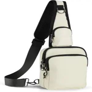 VADOO 슬링백 지퍼 잠금이 있는 크로스바디 백 RFID 차단 및 남녀용 방수 기능