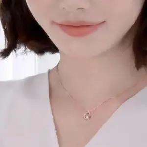 여성목걸이 큐빅 링 베이직 금 목걸이 14K 42cm