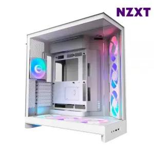 NZXT PC케이스 미들타워 RGB 조명 H9 FLOW PLUS V2 화이트