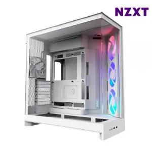 NZXT PC 미들타워케이스 파노라마 패널링 H9 FLOW V2 RGB 화이트