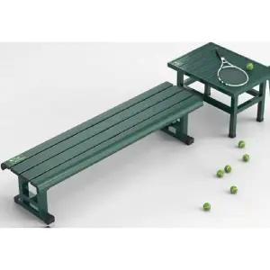 테니스장 야외벤치 탁자 테라스 철제 경기장 휴식의자 발코니 공원 일체형 실외 펜션 테이블AY006(다크그린