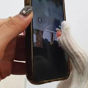 손가락 스마트폰 터치 골지 니트장갑 화이트 니트 스마트폰