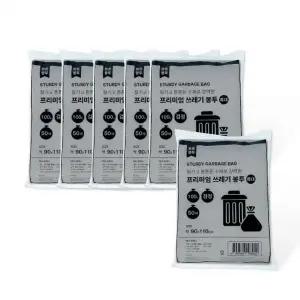 프리미엄 쓰레기봉투 100L (특대 90x110cm 50매) 검정-6개 배접봉투 분리수거 비닐봉지 비닐봉투 검정비닐