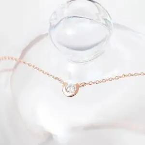 베이직목걸이 로즈골드 큐빅 데일리 베이직 체인 목걸이 14KGP