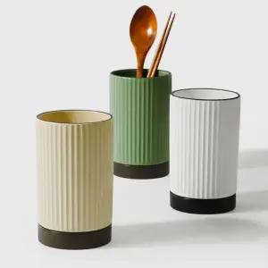 매튼 플리츠 도자기 수저통 3color