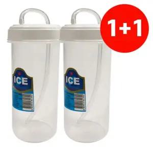 덕신 1+1 빨대컵 (300ml) 병원물컵 빨대물병 환자물통