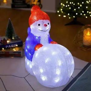 크리스마스 60구 LED 눈사람 트리 장식인형-WD435D8_
