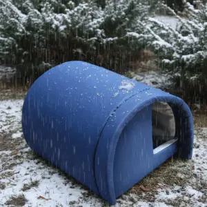 내구성 있는 따뜻한 애완 고양이 집 방풍 두꺼운 야외 쉼터 아치형 디자인 방수 길고양이 야외용
