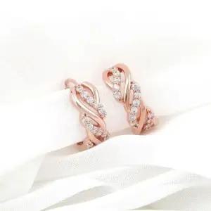 원터치링 금침 큐빅 체인 볼드 링 귀걸이 14K