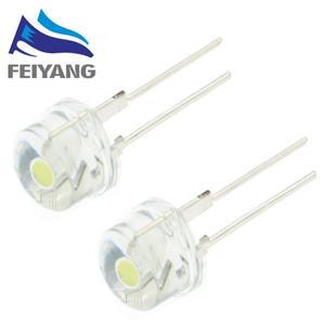 10PCS F8 8MM 0.5W 3.0-3.2V 밀짚 모자 LED 흰색 빨간색 녹색 파란색 노란색 슈퍼 밝은 램프 광각 투명