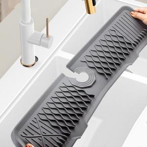 수도꼭지 배수 매트 대형 미끄럼 방지 고인성 접이식 건조 실리콘 스플래시 가드 워터 캐처