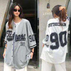 스피릿나인티 캐주얼 야구 프린팅 꾸안꾸 반팔 박시