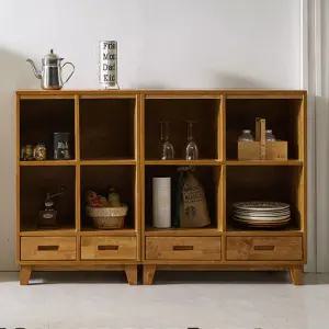 [착불]멜리스 고무나무원목 800+600 멀티수납장