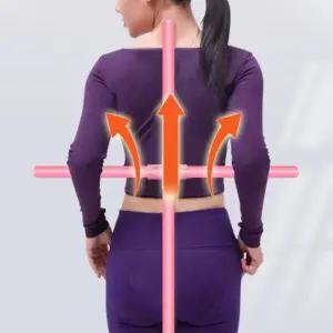 바른 자세 스트레칭 봉 요가 실내 필라테스 스틱 봉 보정 자세 요가