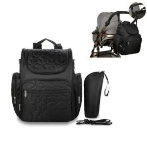 여성백팩 블랙 엠보 백팩 유모차 기저귀 이유식 분유 가방