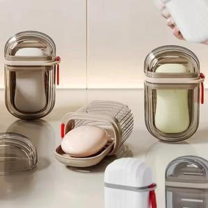 1/3PCS 휴대용 여행용 비누 케이스 목욕 및 여행 배수 커버가 있는 누출 방지 플라스틱 홀더