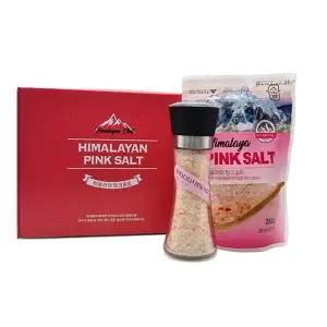 히말라야 E6K0O7W9 핑크소금 2P세트 430g 그라인더 파우치세트