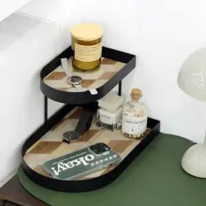 철제 체커보드 메이크업정리함 미드센추리 화장품보관