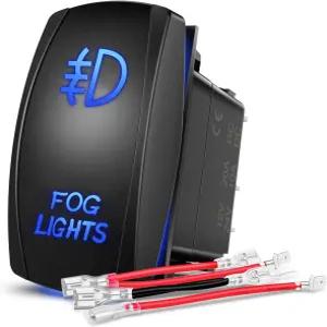 Nilight Fog 라이트 로커 스위치 LED 바 5핀 켜짐 SPST 20A/12V 10A/24V 파란색 자동차 트럭 RV용 점퍼