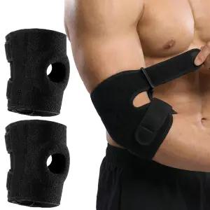 테니스 골퍼의 팔꿈치 건염을 위한 커프보우 2개 보조 조절 가능한 관절염 지지대 부르스염 남성용 압박