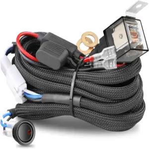 배선 하네스 1 리드 니라이더 12V 40A 로커 스위치 릴레이 퓨즈 나일론 키트 LED 라이트 바용 안개등