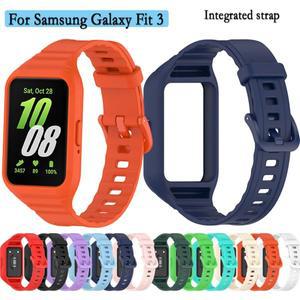 삼성 Galaxy Fit 3 SM-R390 시계 밴드 용 통합 스트랩 내구성 실리콘 스포츠 분리되지 않은 조절 식 손목 A