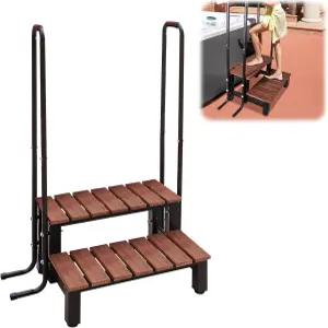 난간이 있는 온수 욕조 계단 스파/목욕조 2단계 알루미늄 브래킷 및 WPC 패널 300LB 적재 용량