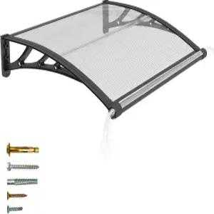 32x40인치 폴리카보네이트 창문 및 문 차양 배수구가 있는 스플라이싱 아웃도어 오버행 캐노피 전천후