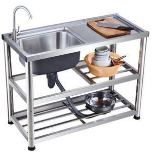 간이 싱크대 소형 개수대 주방 좌측수도꼭지 업소용 80x45x80 단일냉수